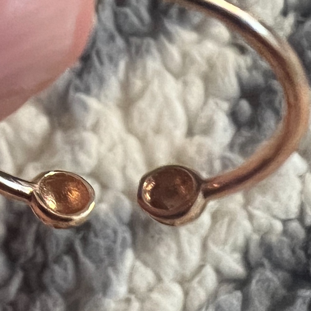 14k Solid Rose Gold Adjustable Two Ball Ring - image 3